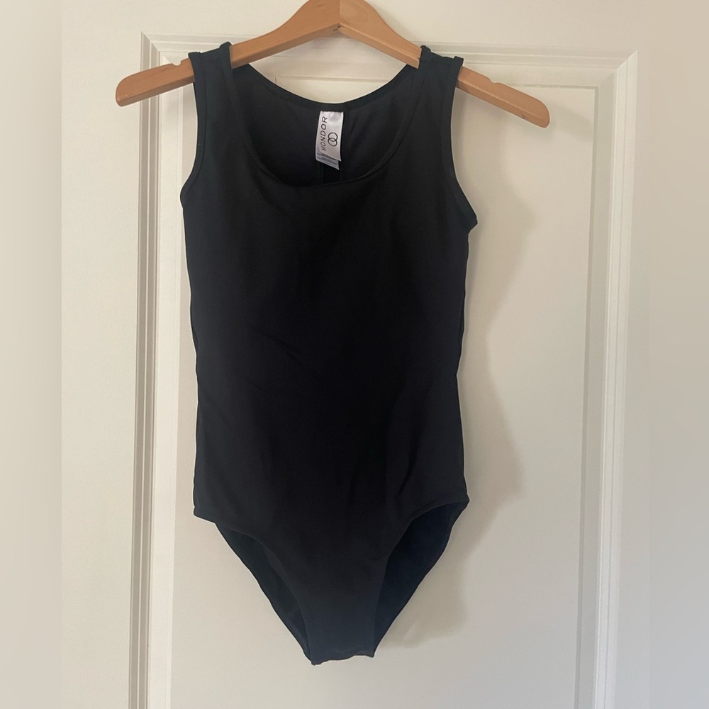 Mondor Black Dance Leotard with Mesh Panels - size Medium
